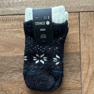Stance Black and White Snowflake Slipper Socks